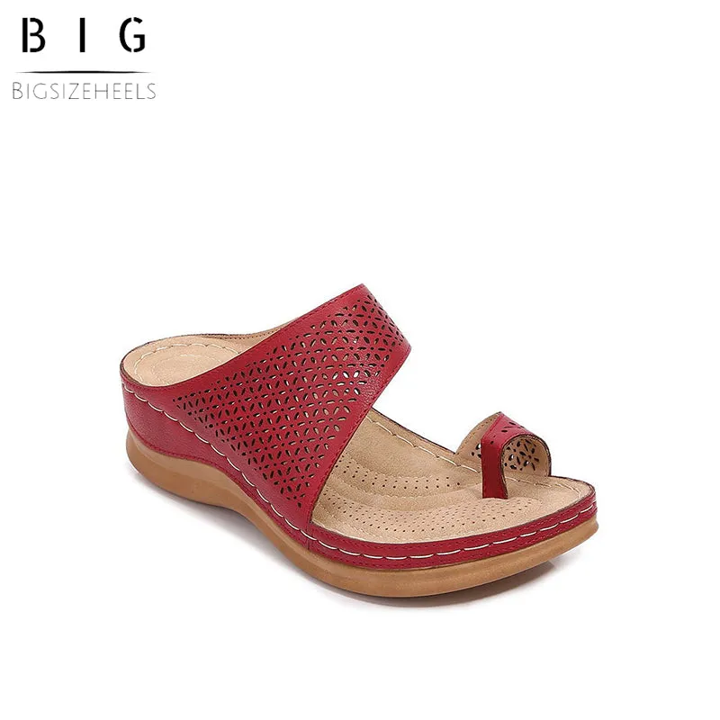Bigsizeheels Bohemian Cutout Wedge Sandals