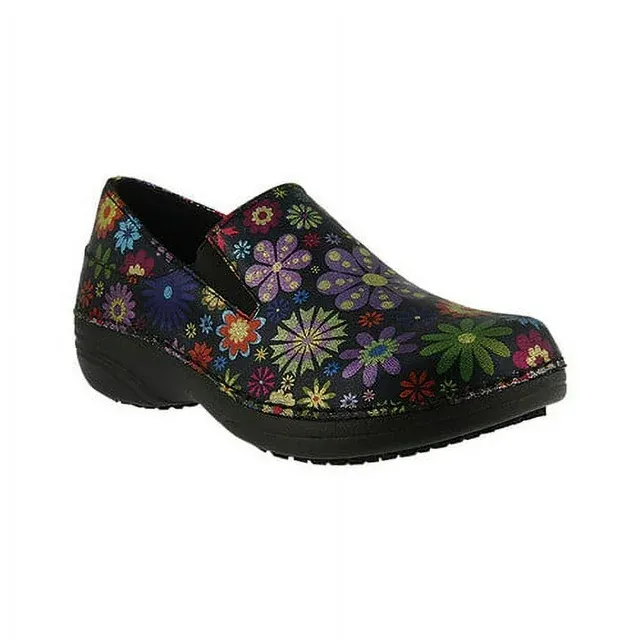 Clearance Spring Step Black Flower Power Manila Shoes