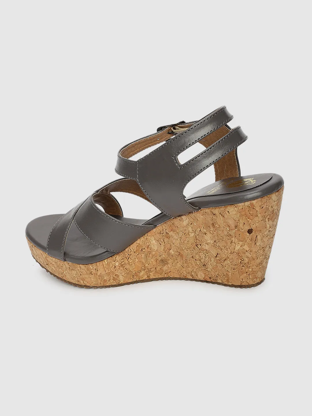 Cross Strap Open Toe Wedge Heels