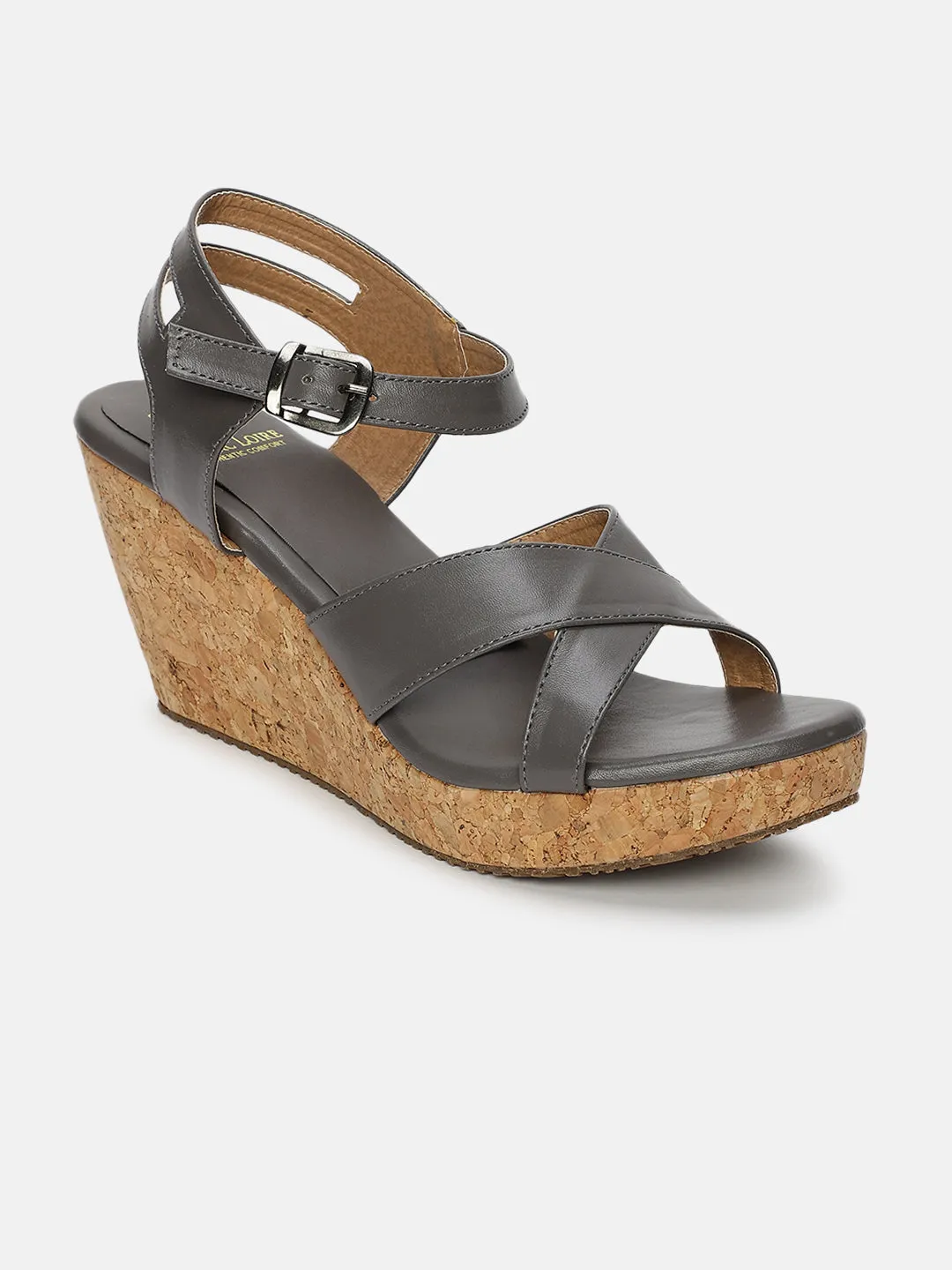 Cross Strap Open Toe Wedge Heels