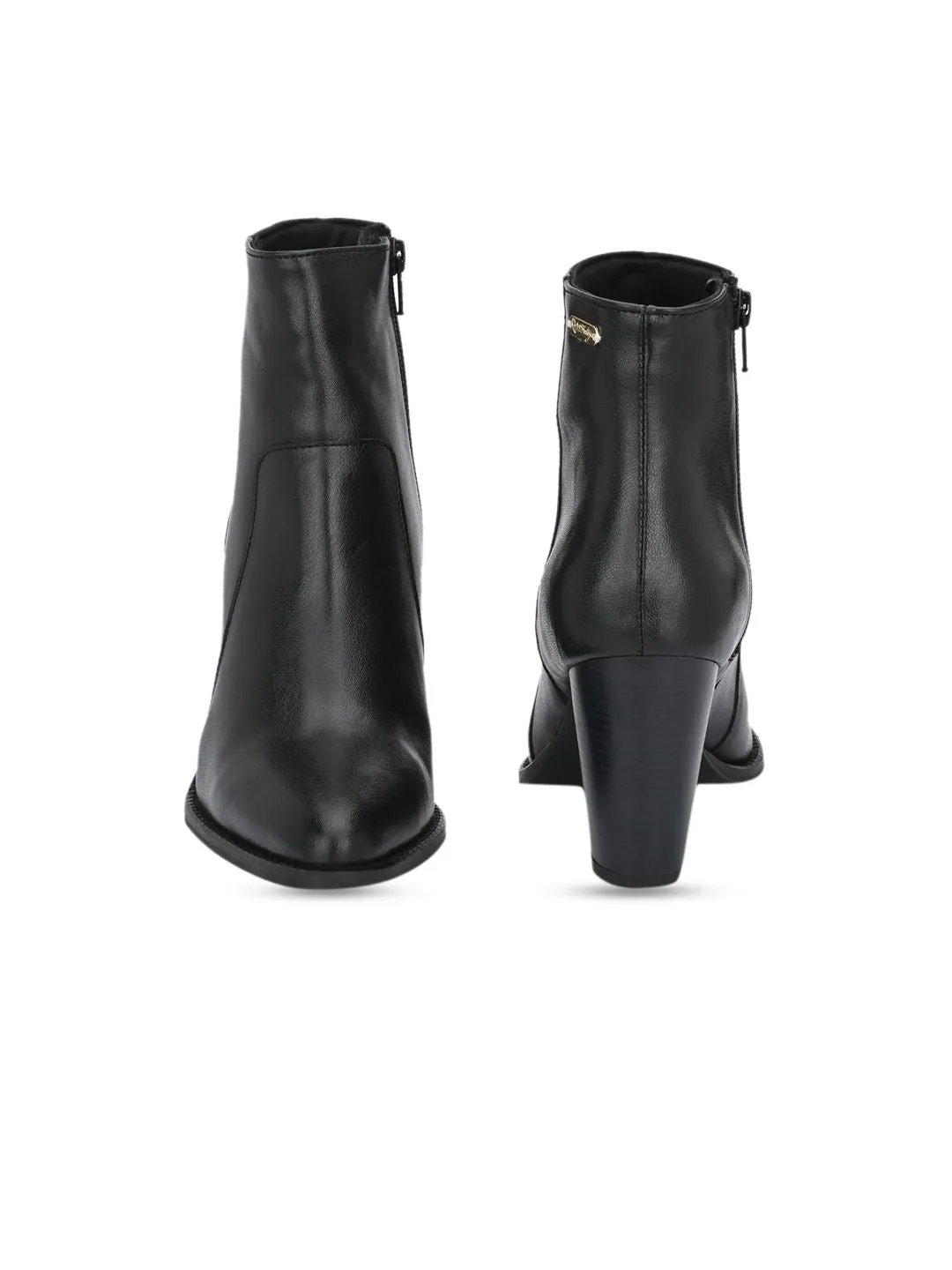 Delize Black Party Block Heeled Boots