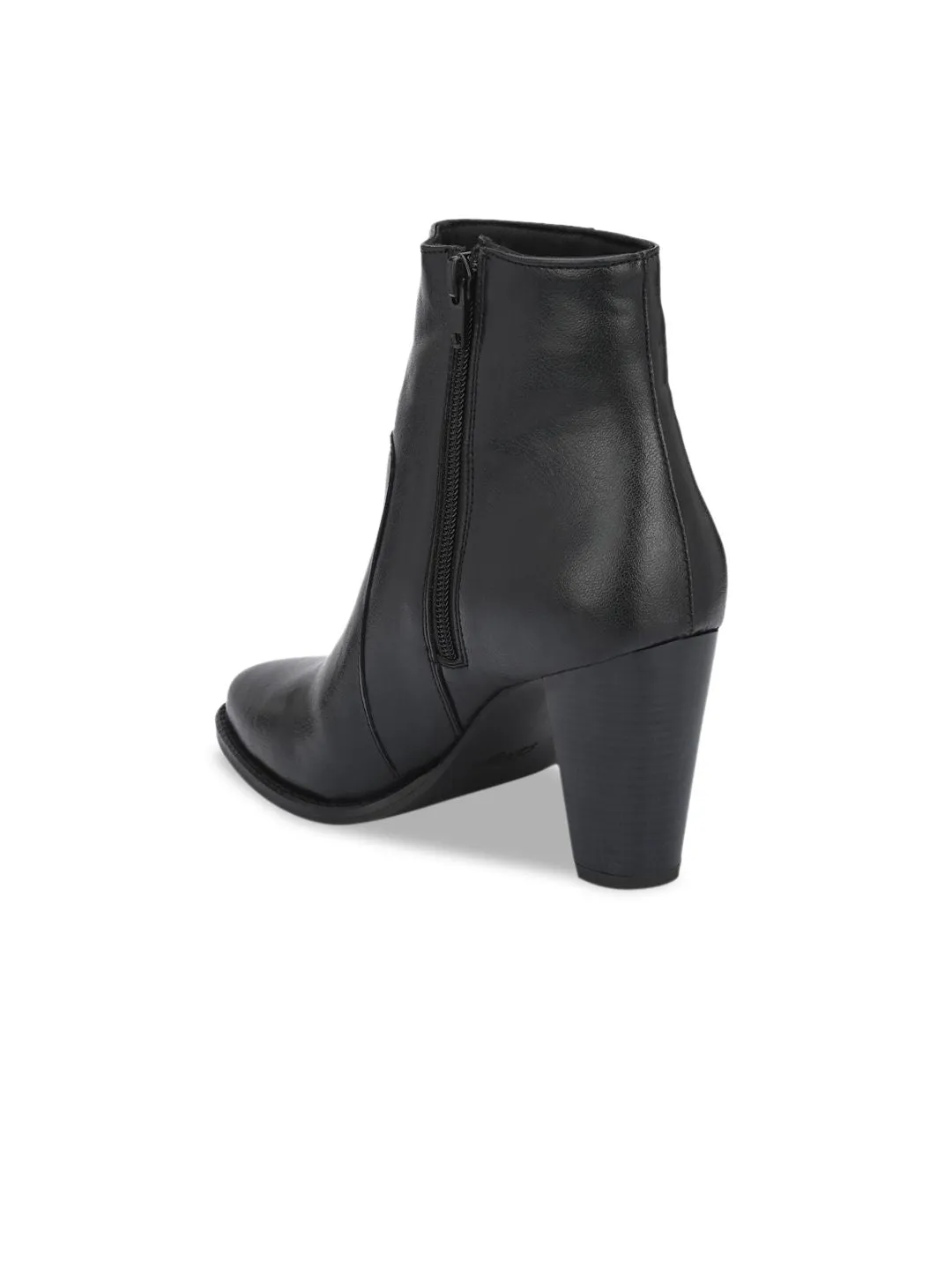 Delize Black Party Block Heeled Boots