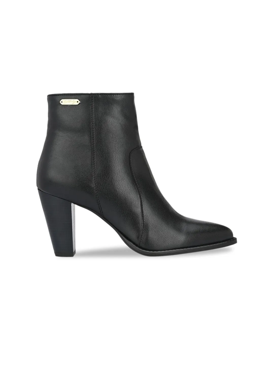 Delize Black Party Block Heeled Boots
