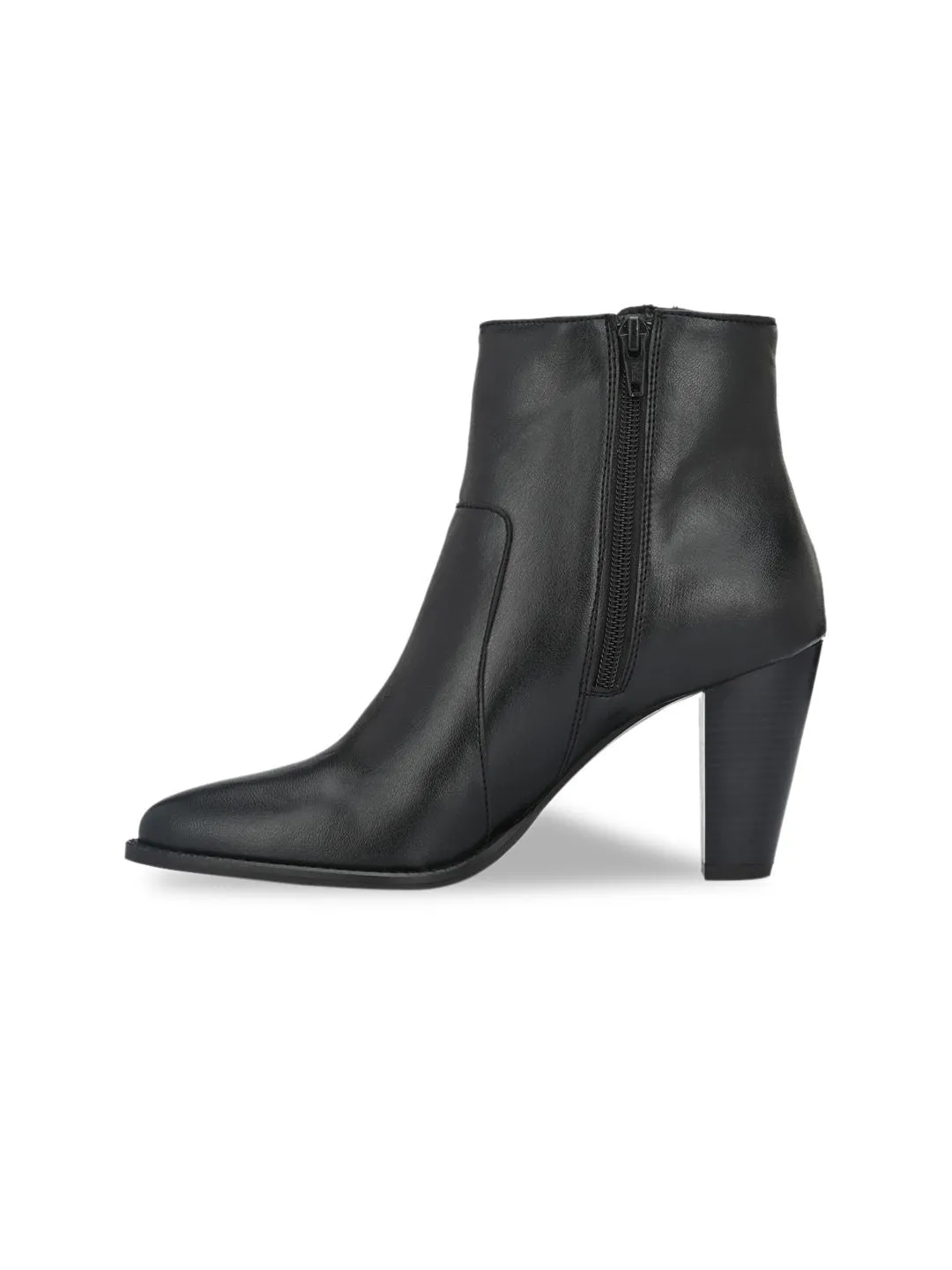 Delize Black Party Block Heeled Boots