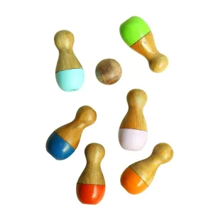 Earthy Tweens Small Wooden Pin Bowling Set