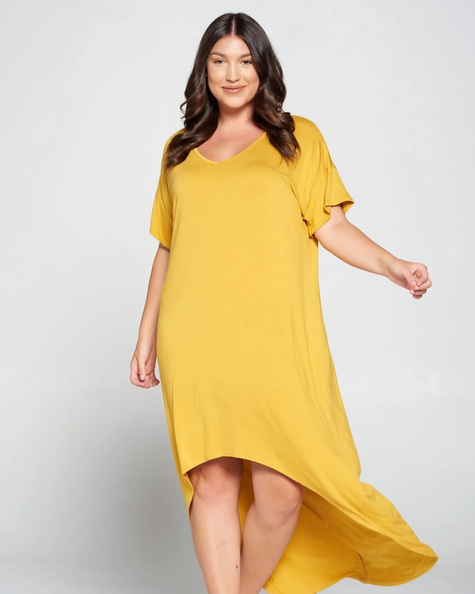 Ellie High Low Dress | Mustard