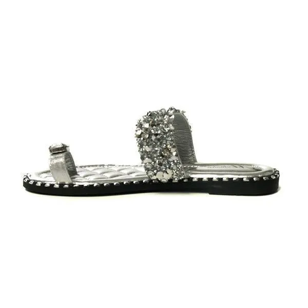 Embellished Open Toe Slippers