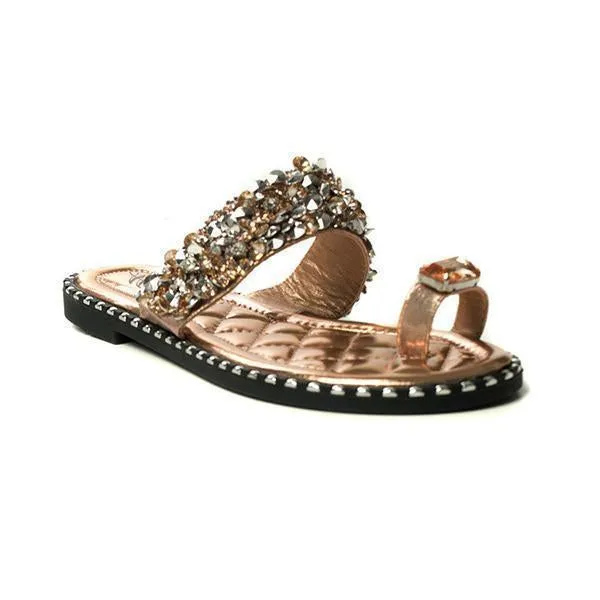 Embellished Open Toe Slippers