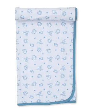 Football Kicks Blue Blanket