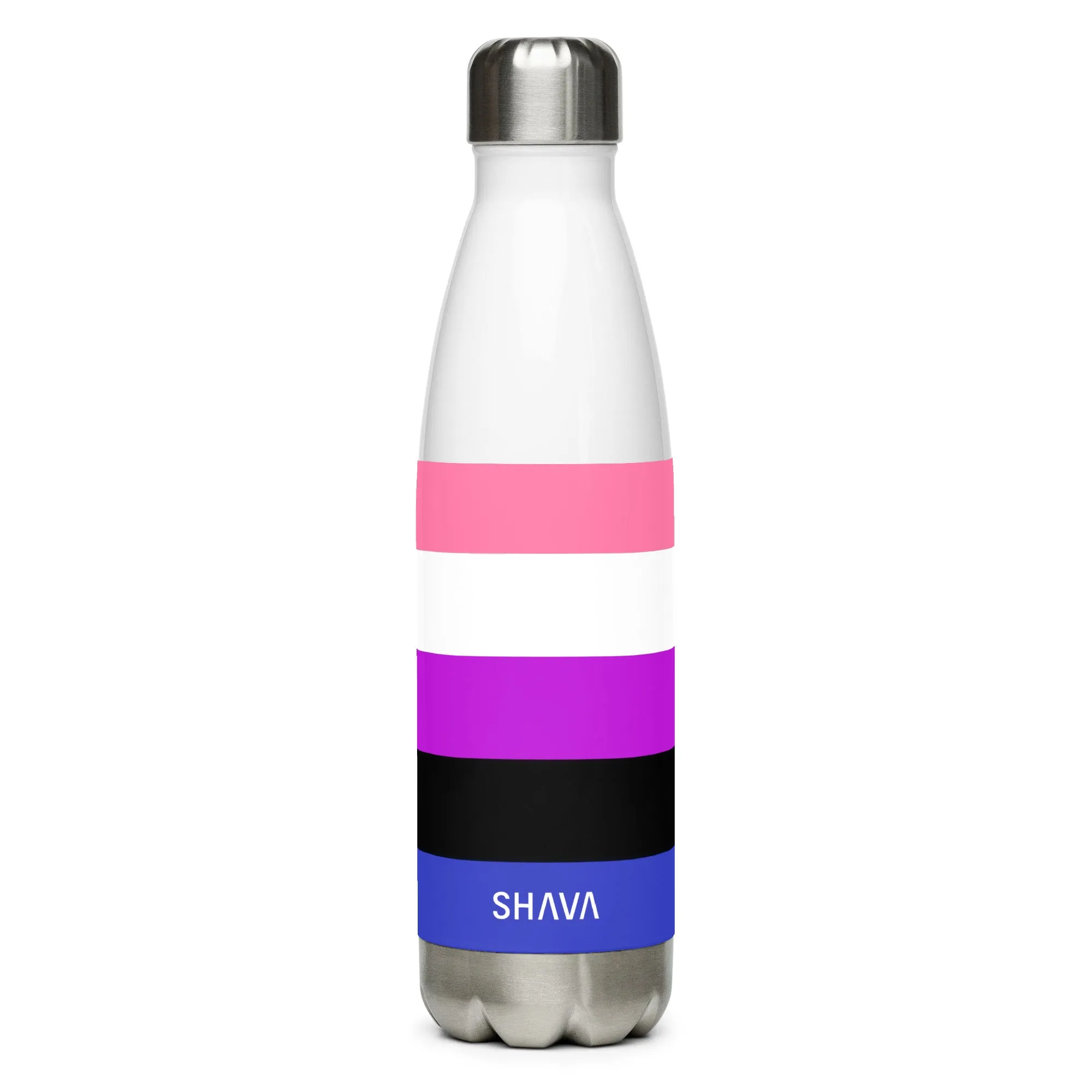 Genderfluid Flag LGBTQ Stainless Steel Water 17oz Bottle