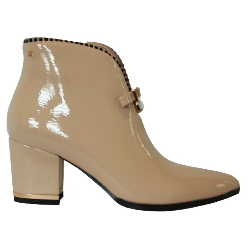 Kate Appleby Block Heeled Ladies Ankle Boots - Alness - Beige/Almond