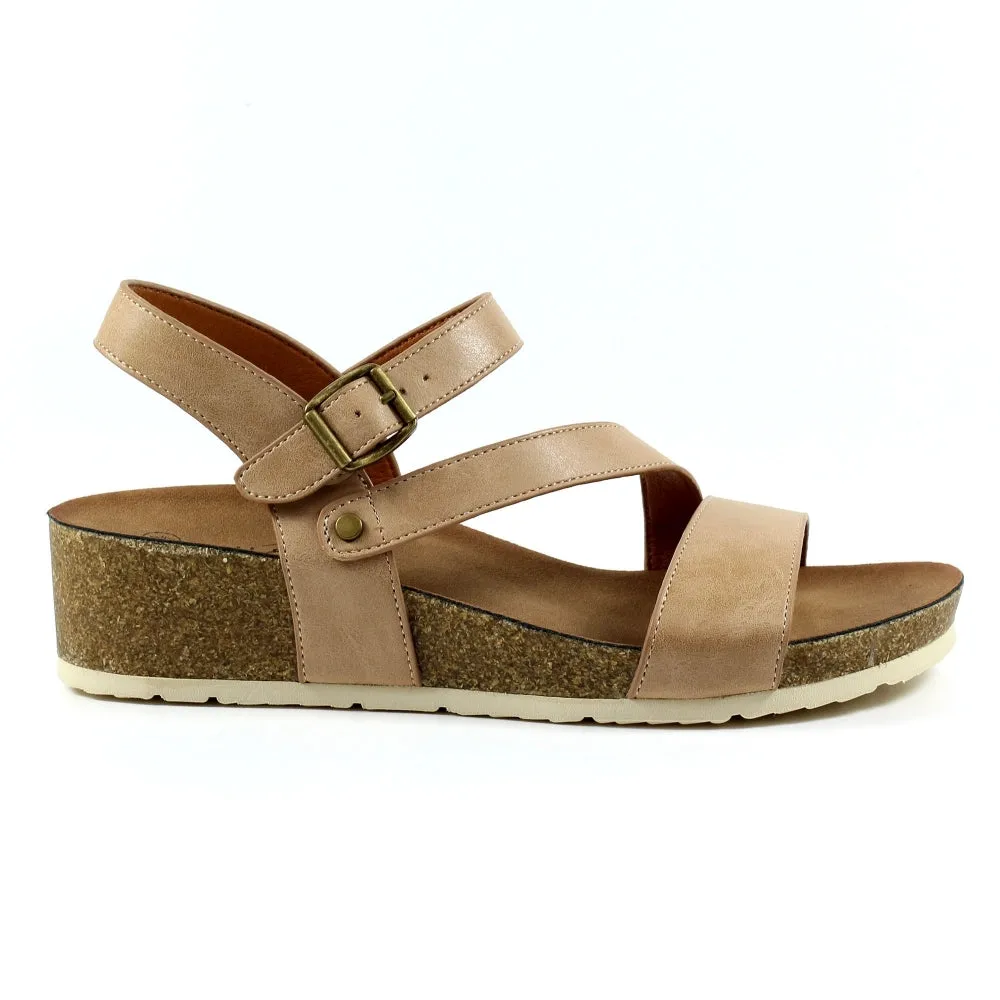 Lunar JLH358 Cluster Beige Womens Comfortable Summer Slingback Sandals