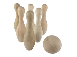 Mixed Wood Bowling Set (Pins   Ball)