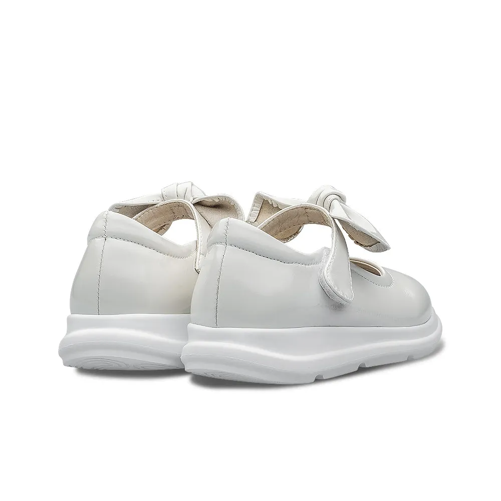 Pretty Bow Soft Sole Girls Leather School Shoes