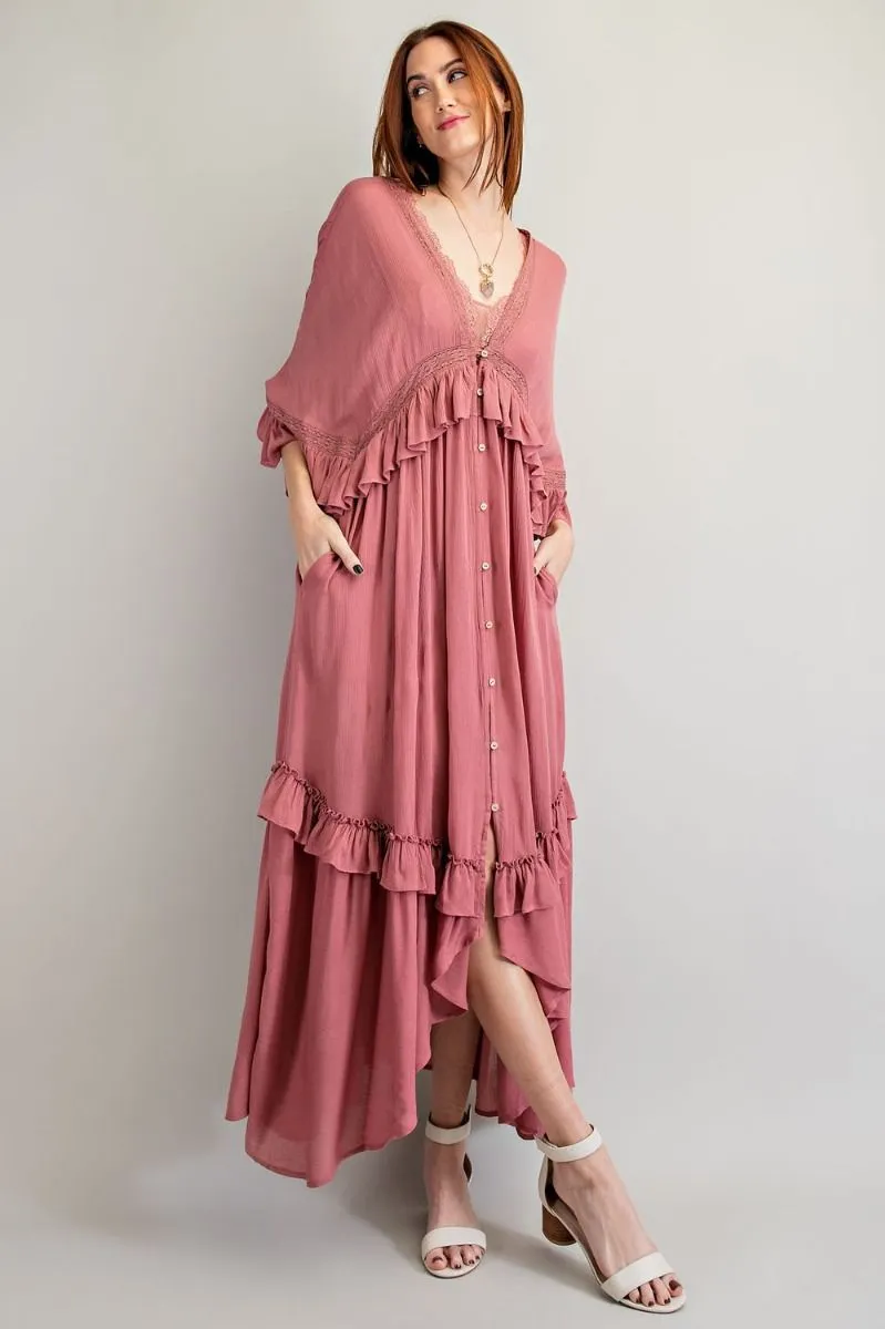 Rayon Boho Maxi Dress by Easel Clothing