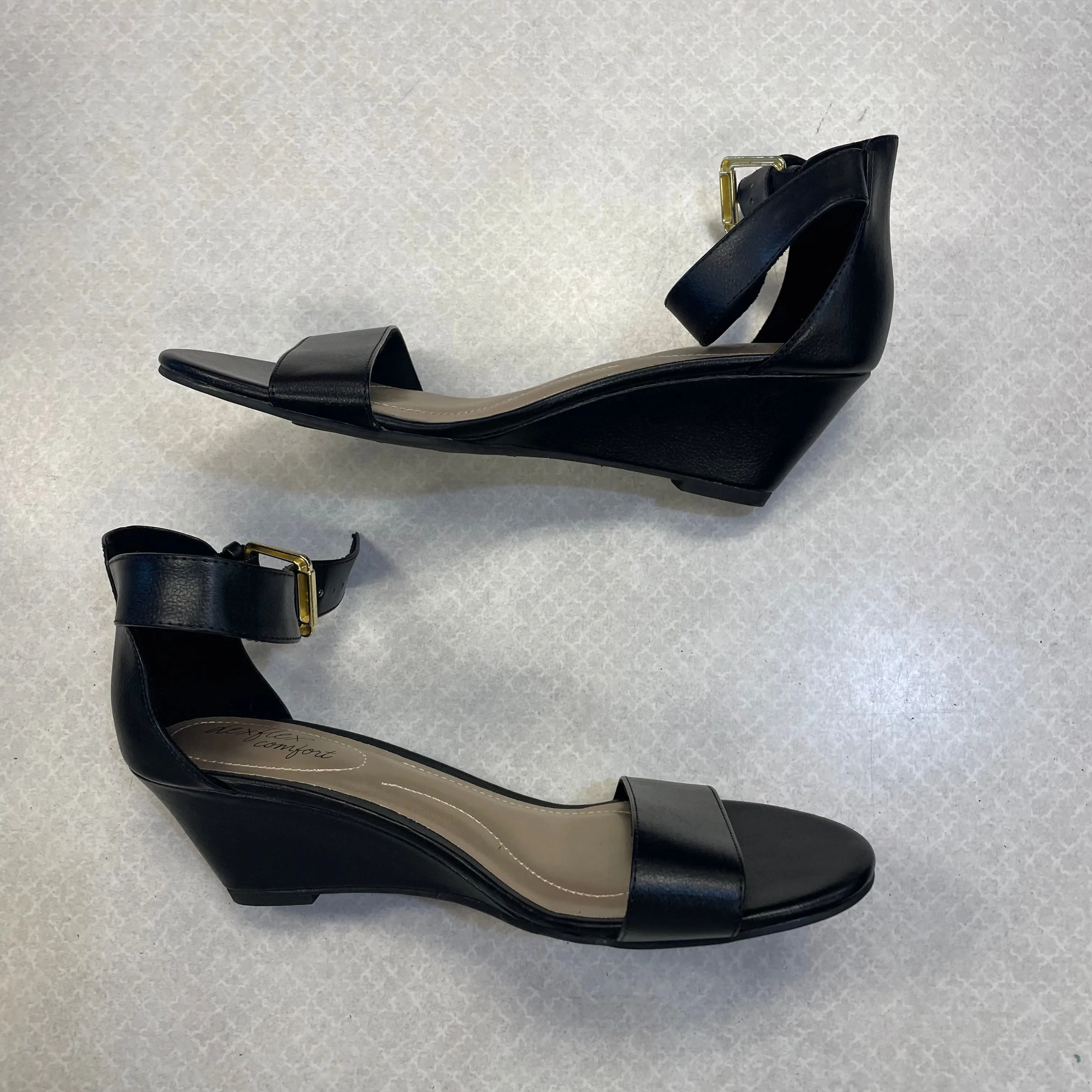 Shoes Heels Wedge By Dexflex In Black, Size: 9.5