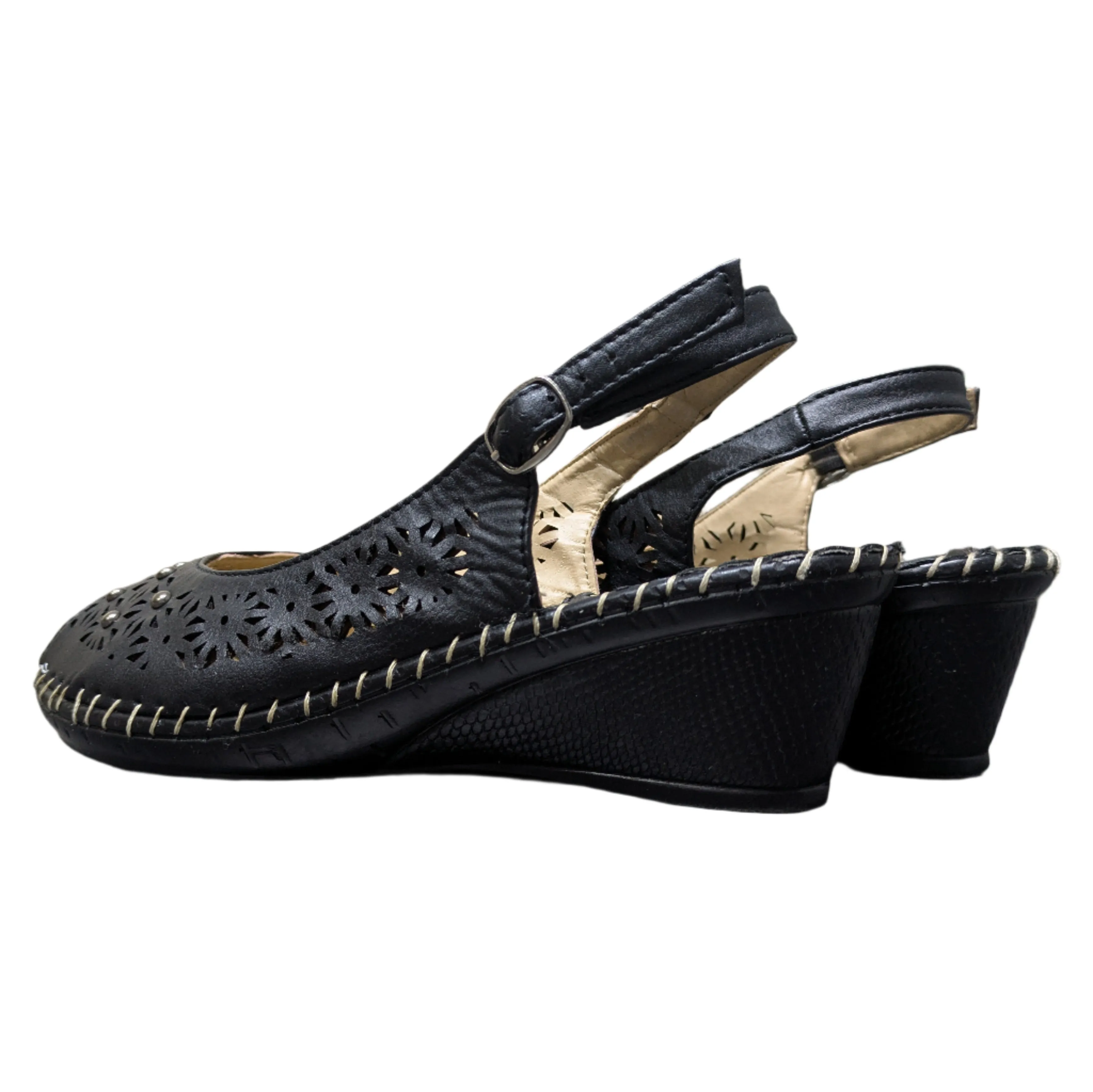 Softliters Black Leatherette Sandals (E357 - Black) Size UK 6 / EU 39 / US 8