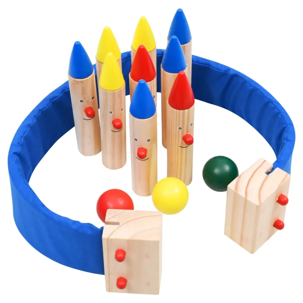 vidaXL Bowling Game Multicolour Solid Pinewood