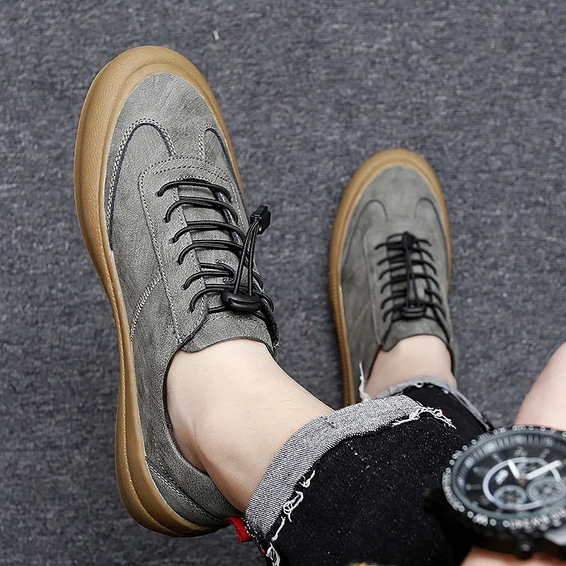 xiangtuibao  Fashion Mens Sneakers Men Casual Loafers Genuine Leather Shoes Outdoor Lace-up Breathable Leisure Men's Loafers Zapatos Hombre